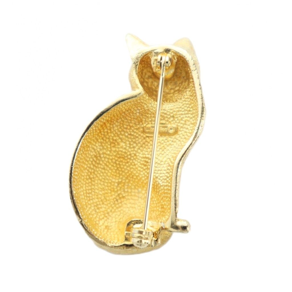 クリスチャンディオール Christian Dior ヴィンテージ ピンブローチ 猫