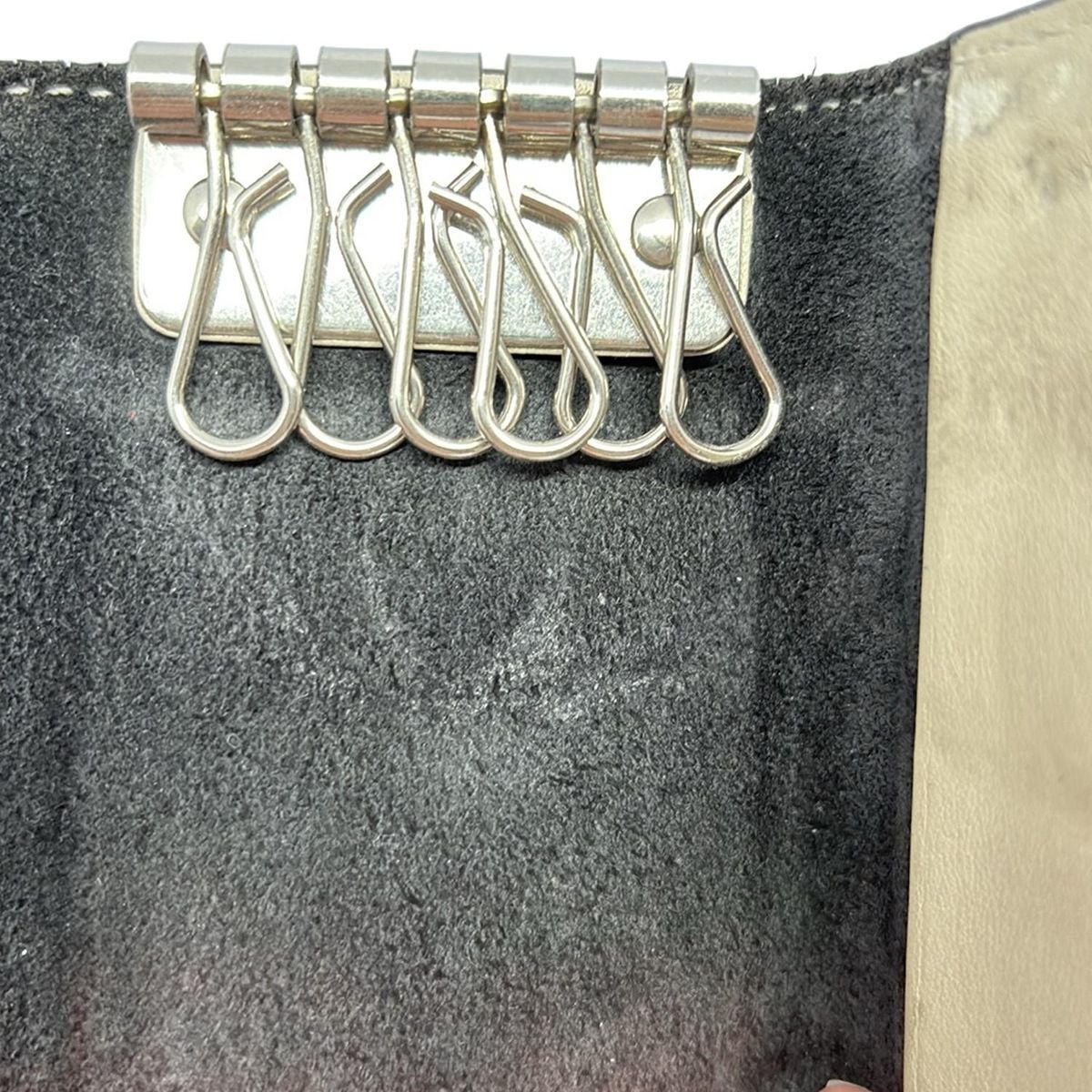  CELINE セリーヌ キーケース 黒 ベージュ 6連フック レザー キーケース 小物