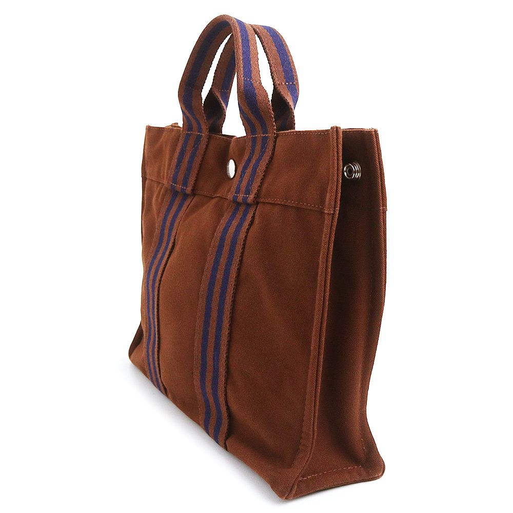 エルメス フールトゥ PM トート ハンドバッグ コットンキャンバス