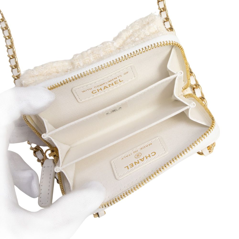 シャネル リボン ミニ ショルダー チェーンウォレット 斜め掛け 財布