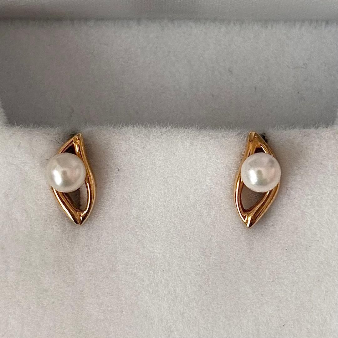 095 ミキモト K 18 ベビーパール 約3.8 mm ピアス