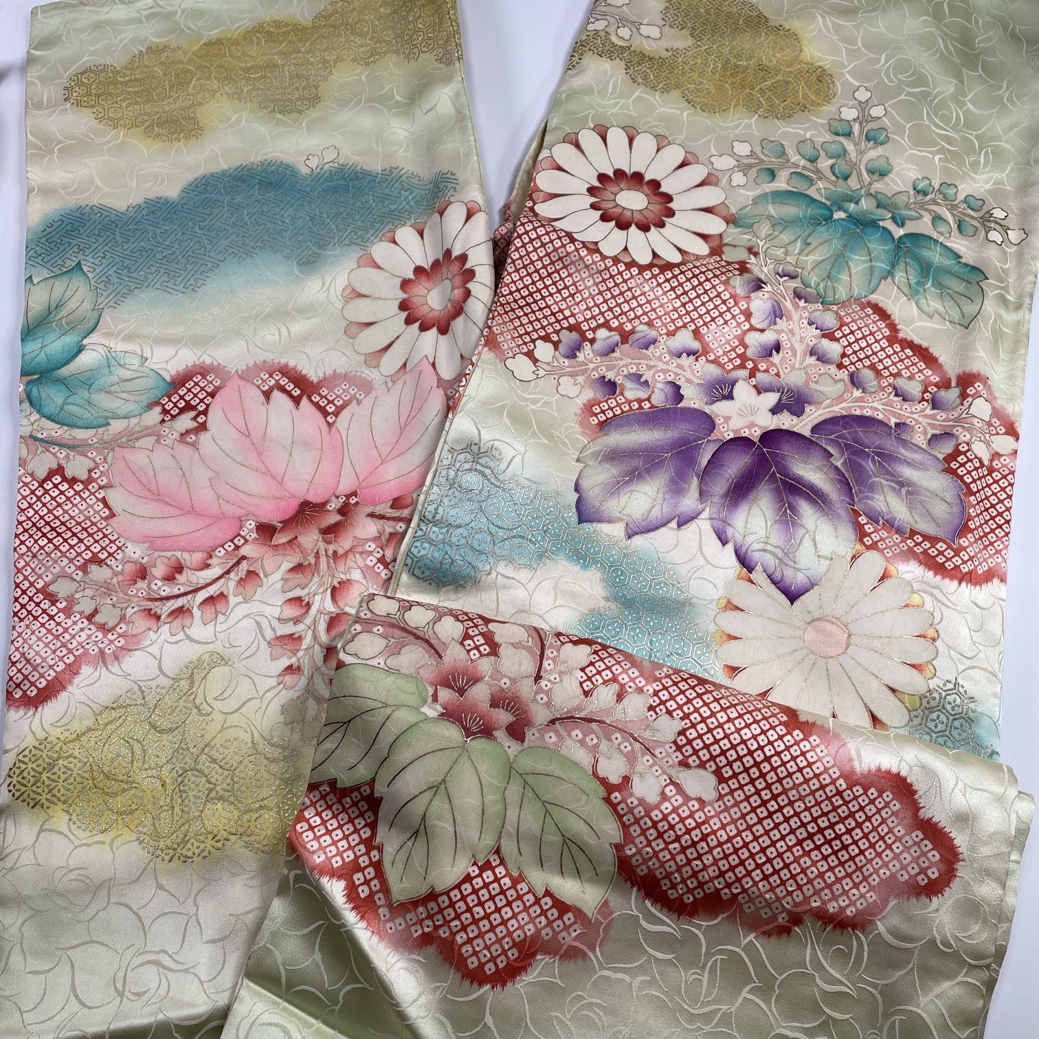 振袖6枚まとめ売り　リメイク用　素材用　着付け練習　成人式 振袖 6枚 着物まとめ売り 同梱購入歓迎 リメイク用 着付け練習用