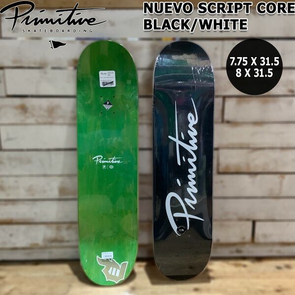 スケボー デッキ プリミティブ PRIMITIVE NUEVO SCRIPT CORE BLACK