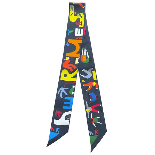 ③【セット割有】エルメス ツイリー スカーフ「フィギュア・リーブル」 箱付 ③【セット割有】エルメス ツイリー スカーフ「フィギュア・リーブル