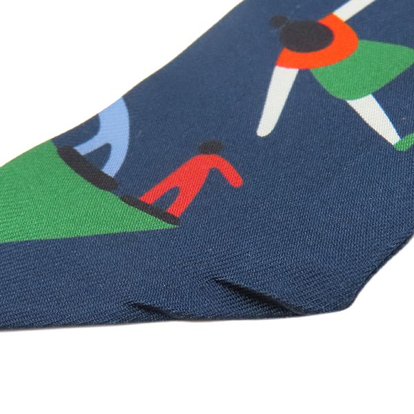 エルメス HERMES スカーフ ツイリー シルク マリン×ヴェール×マルチ