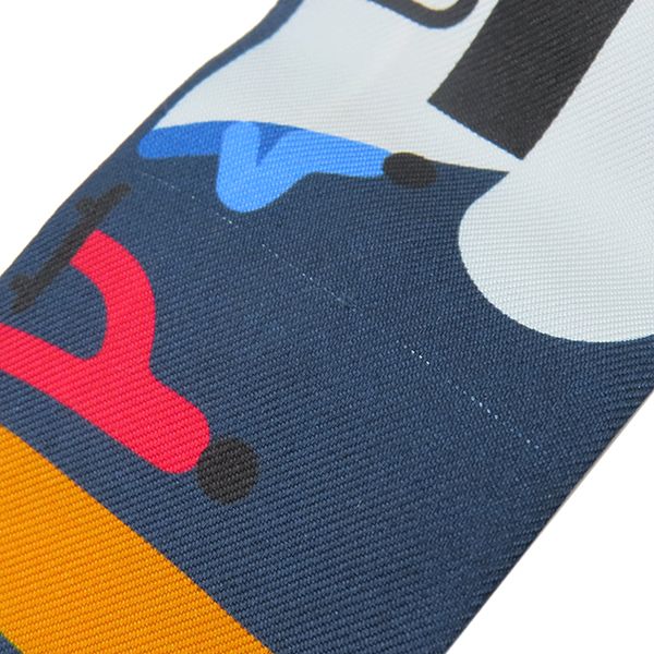 エルメス HERMES スカーフ ツイリー シルク マリン×ヴェール×マルチ