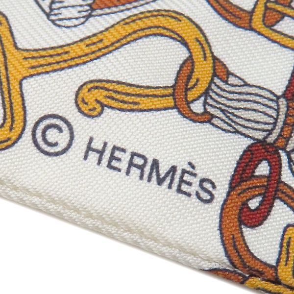 エルメス HERMES スカーフ ツイリー シルク ブラン×アルザン