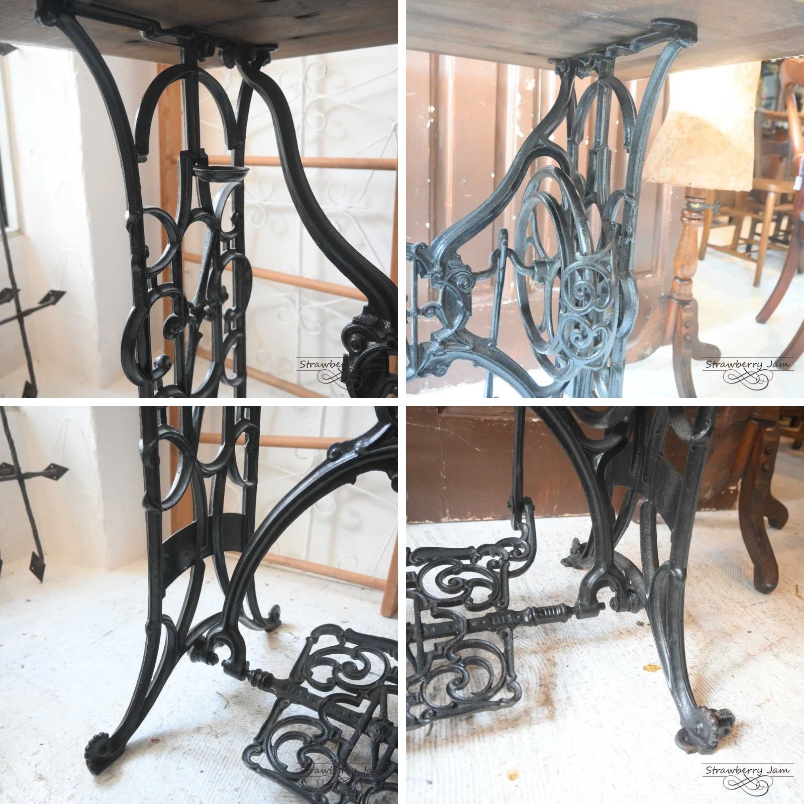 L3103-54 英国アンティーク ミシン台 デスク 勉強机 パソコン台 サイド