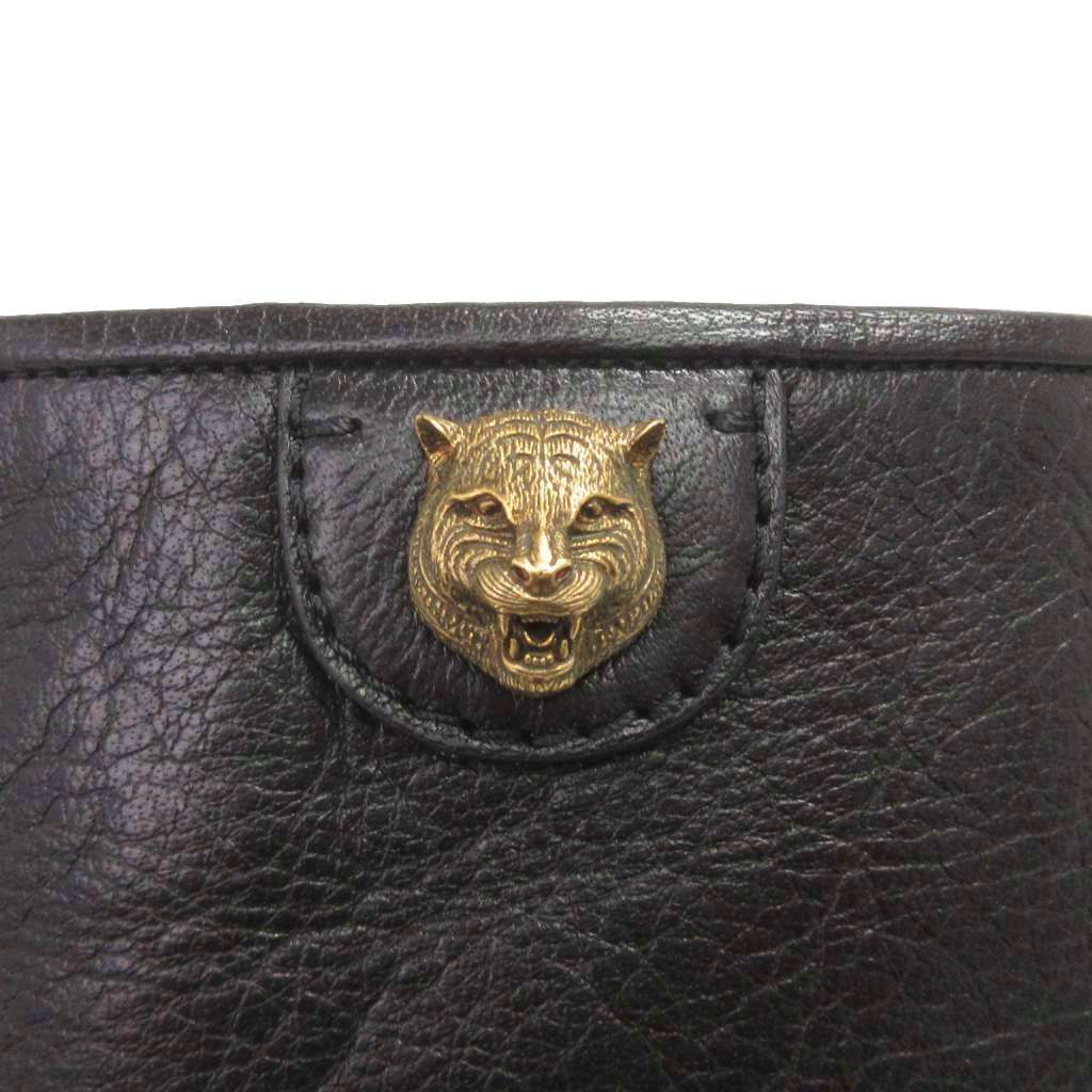 グッチ GUCCI 美品 ロングブーツ タイガーヘッド レザー 黒 ブラック
