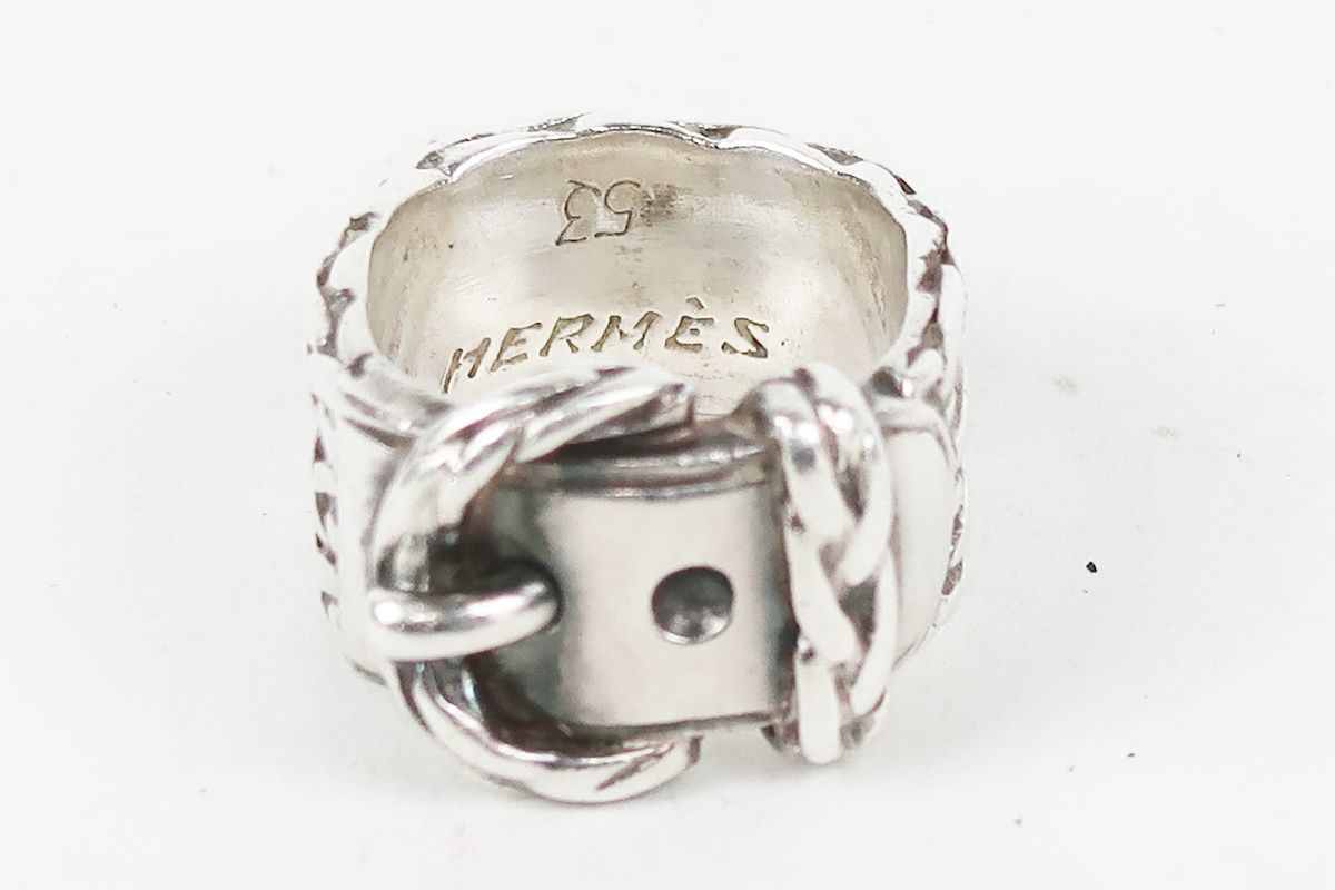 HERMES 《K18×シルバー925》ディアンヌ リング 指輪 E4642 HERMES エルメス ディアンヌ ベルトリング K18YG イエローゴールド