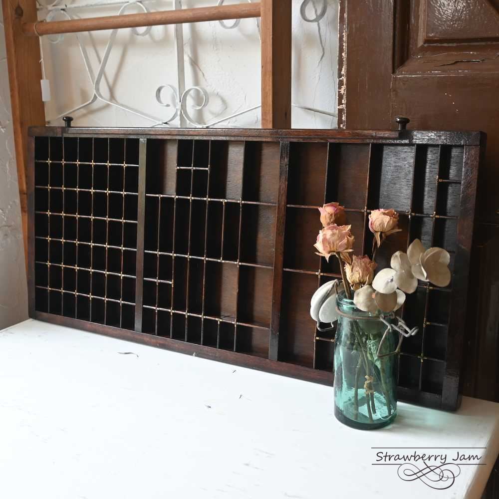 L3103-79 英国アンティーク プリンタートレイ スタンプトレイ 壁掛け