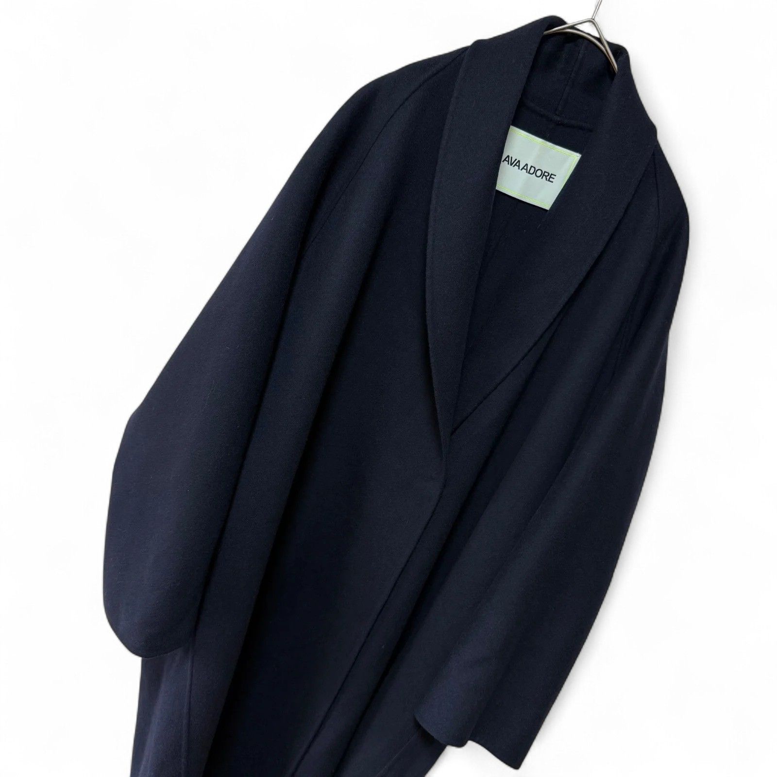 極美品 AVA ADORE ショールカラーコート ダブルフェイス ウール100