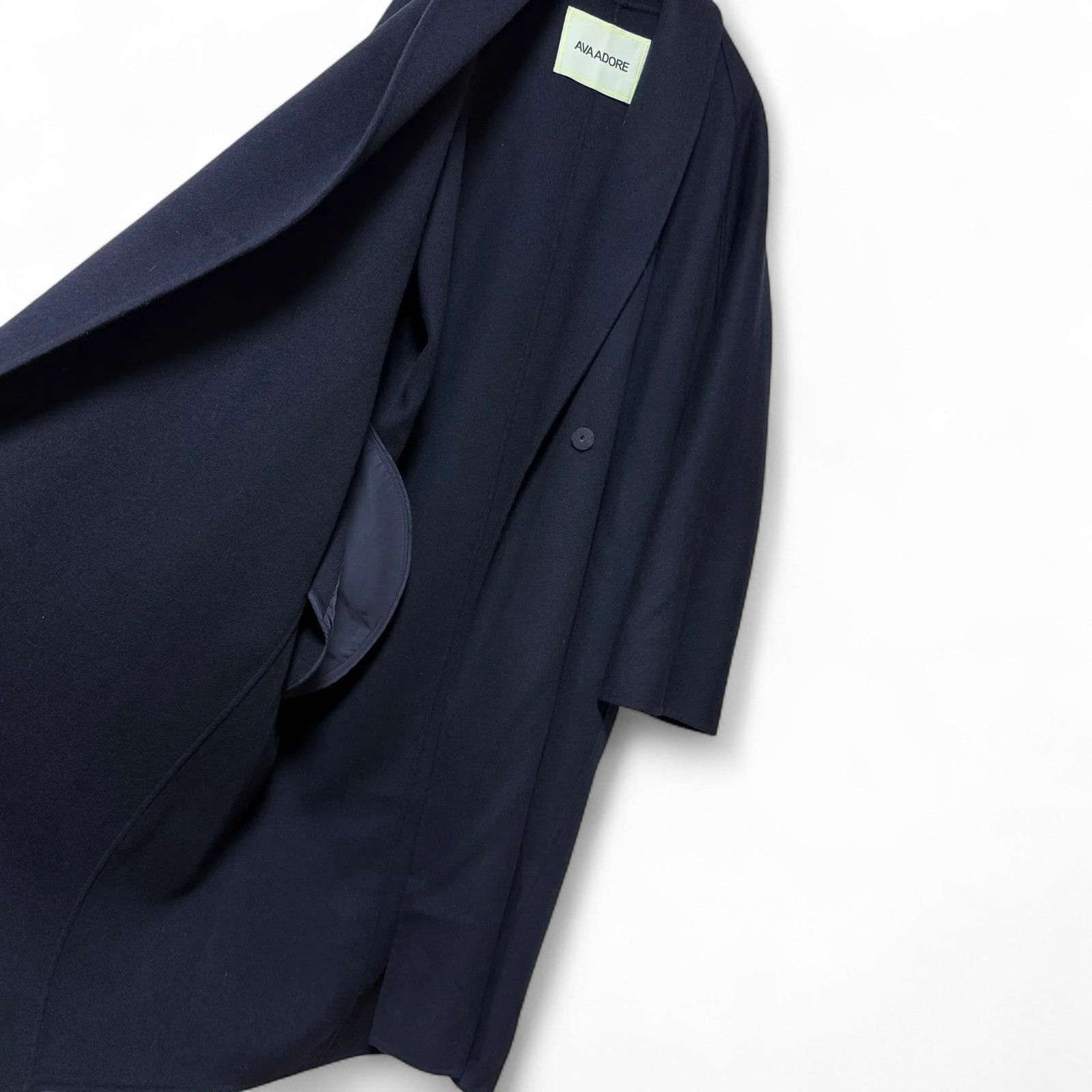 極美品 AVA ADORE ショールカラーコート ダブルフェイス ウール100