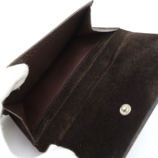 GUCCI / グッチ ◇レザー 二つ折り財布 ウッド製 クリップ デット