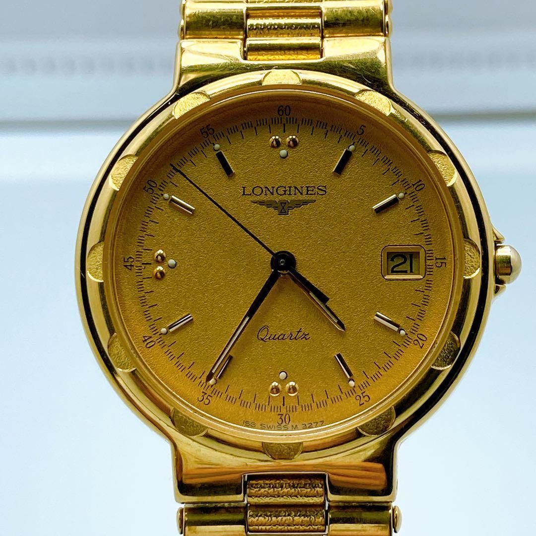 579 ロンジン コンクエスト デイト ラウンド ゴールド 腕時計 - メルカリ