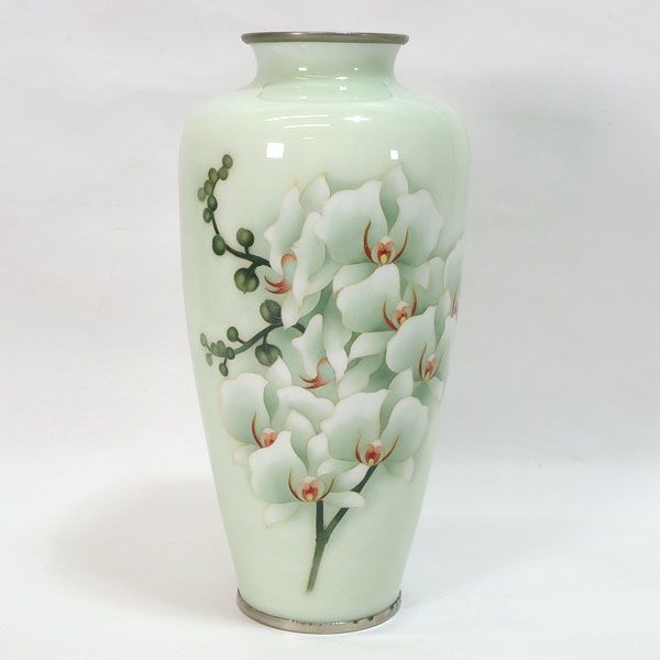 七寶花瓶 七宝焼 胡蝶蘭 花瓶 31㎝ 七寶花瓶 七宝焼 胡蝶蘭 花瓶