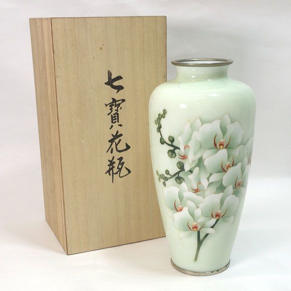 七宝 ◇【花器】七宝/胡蝶蘭 グリーン 花瓶 華道具 インテリア 工芸品