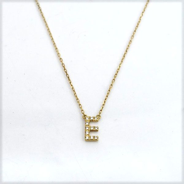 AHKAH アーカー K18 ネックレス イニシャル E AHKAH / アーカー ◇K18 ネックレス イニシャル 「E」 ダイヤ 0.05ct