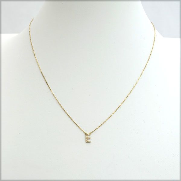 AHKAH アーカー K18 ネックレス イニシャル E AHKAH / アーカー ◇K18 ネックレス イニシャル 「E」 ダイヤ 0.05ct