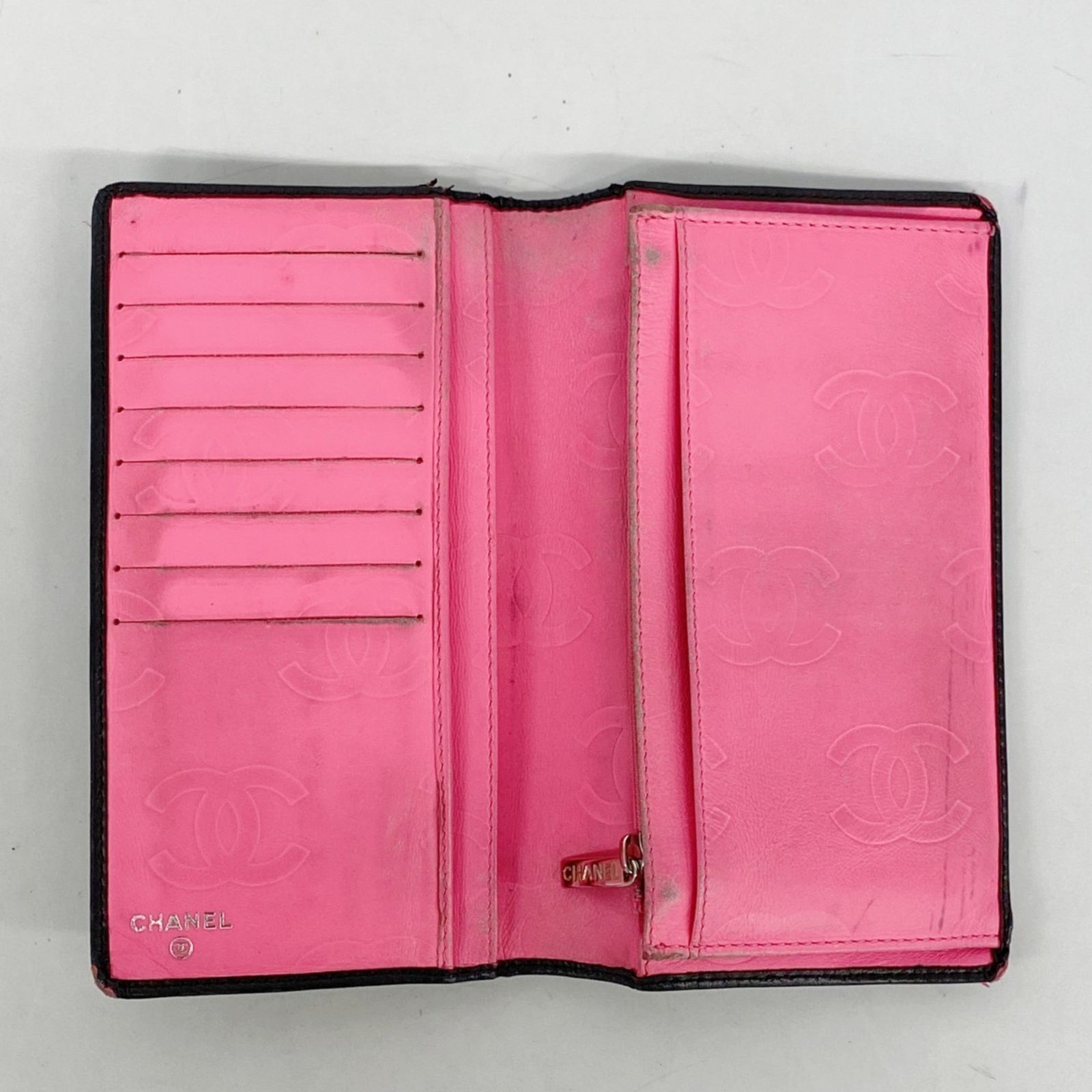 シャネル(Chanel) シャネル 長財布 カンボン ラムスキン ブラック