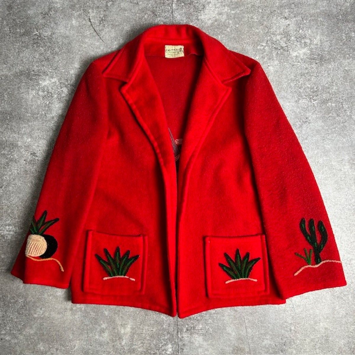 50's 60's La Muchacha ウール メキシカンジャケット サボテン 植物