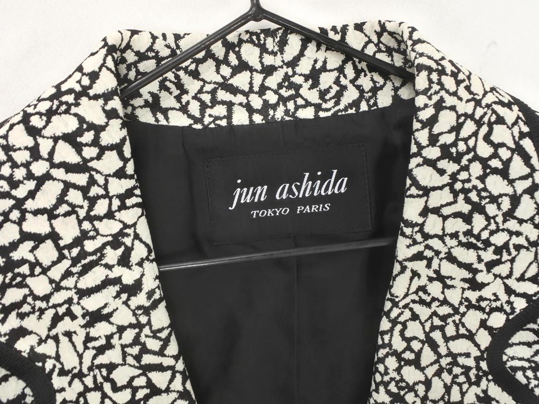 JUN ASHIDA ジュンアシダ 総柄 ジャケット size11/黒x白