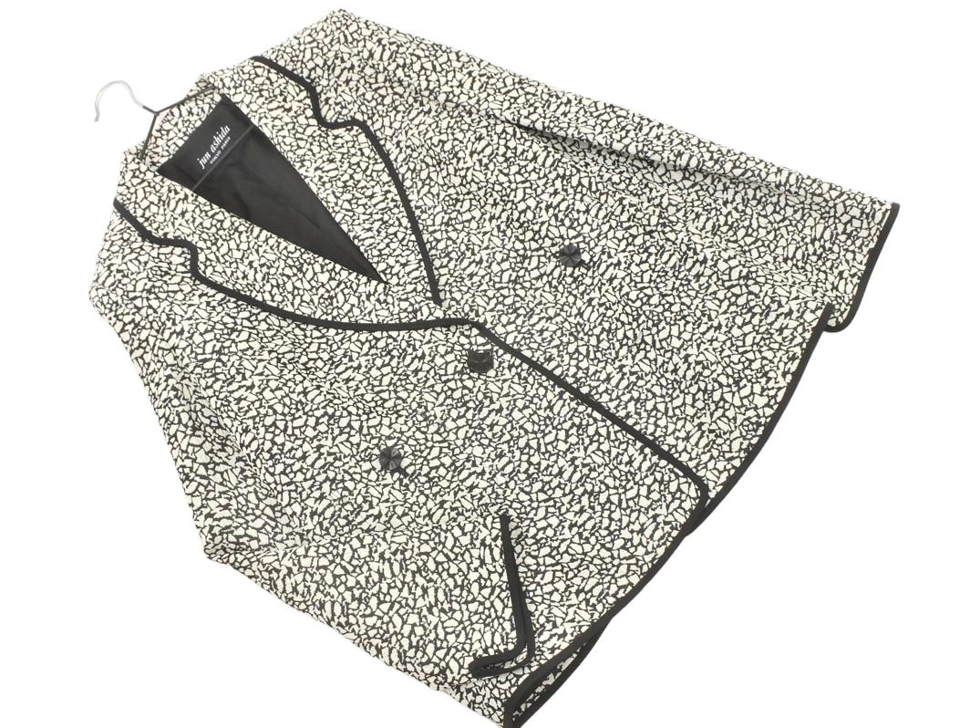 JUN ASHIDA ジュンアシダ 総柄 ジャケット size11/黒x白