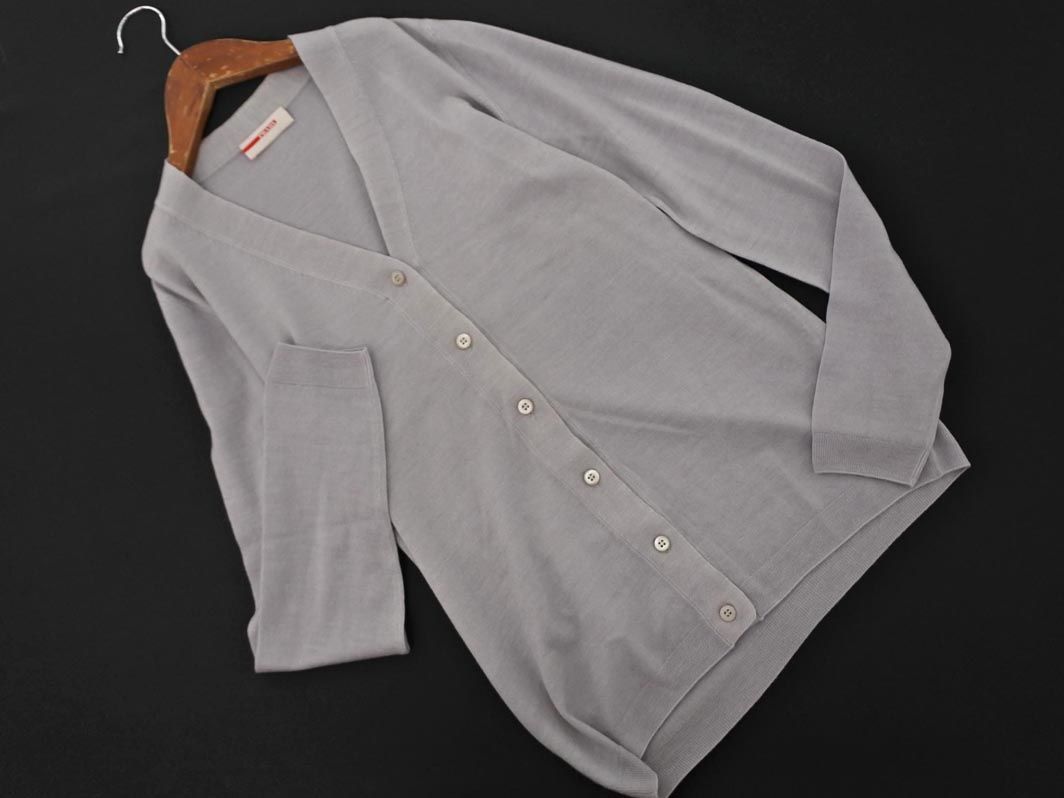 PRADA プラダ ウール100% カーディガン size42/グレー