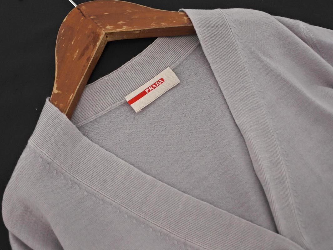 PRADA プラダ ウール100% カーディガン size42/グレー
