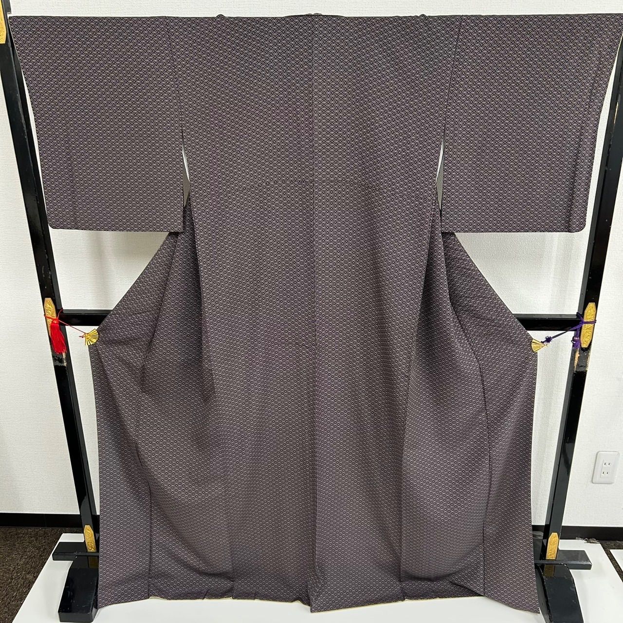 小紋 七宝繋ぎ 裄67 正絹 着物 MK-1416 - メルカリ