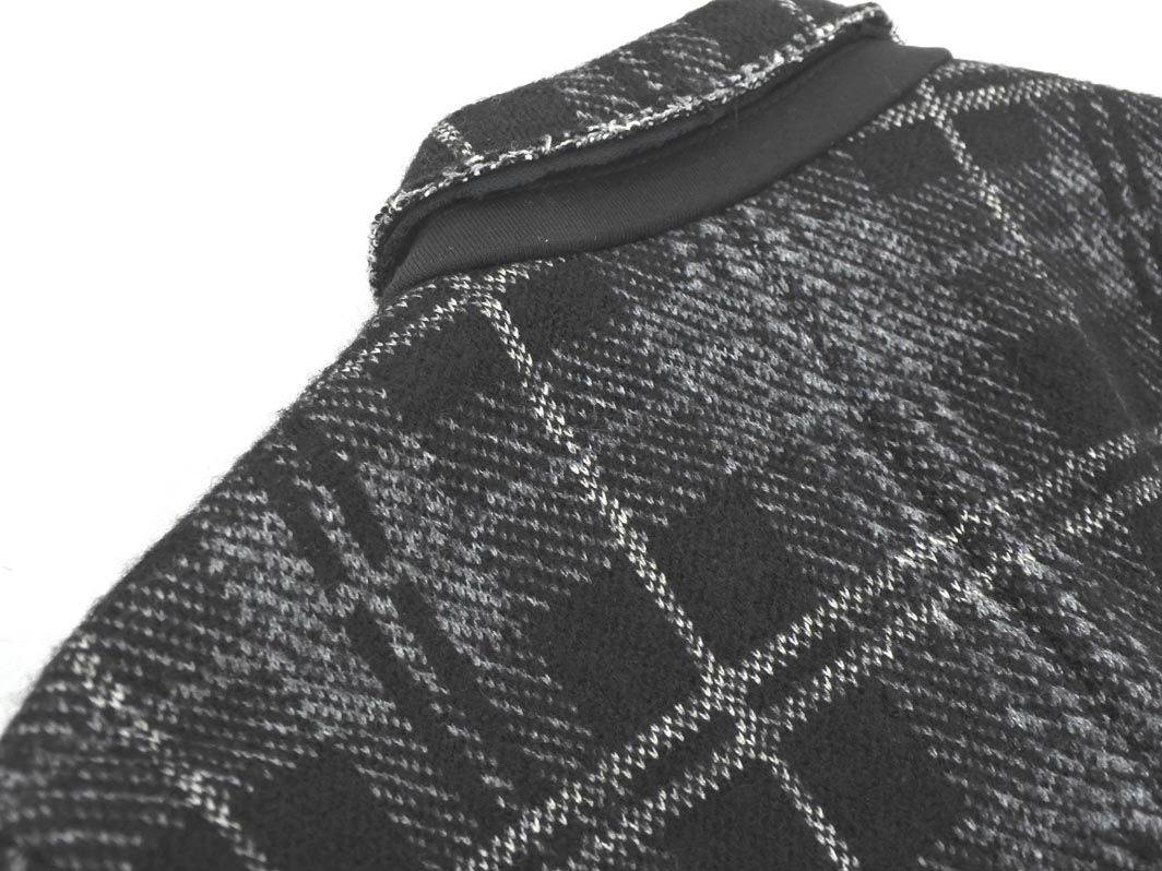 DIESEL ブラックカラーウール混ピーコート DIESEL ディーゼル ウール混 チェック ピー コート sizeXS/黒