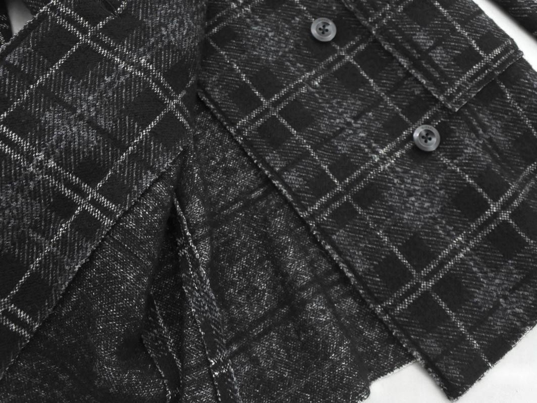 DIESEL ディーゼル ウール混 チェック ピー コート sizeXS/黒