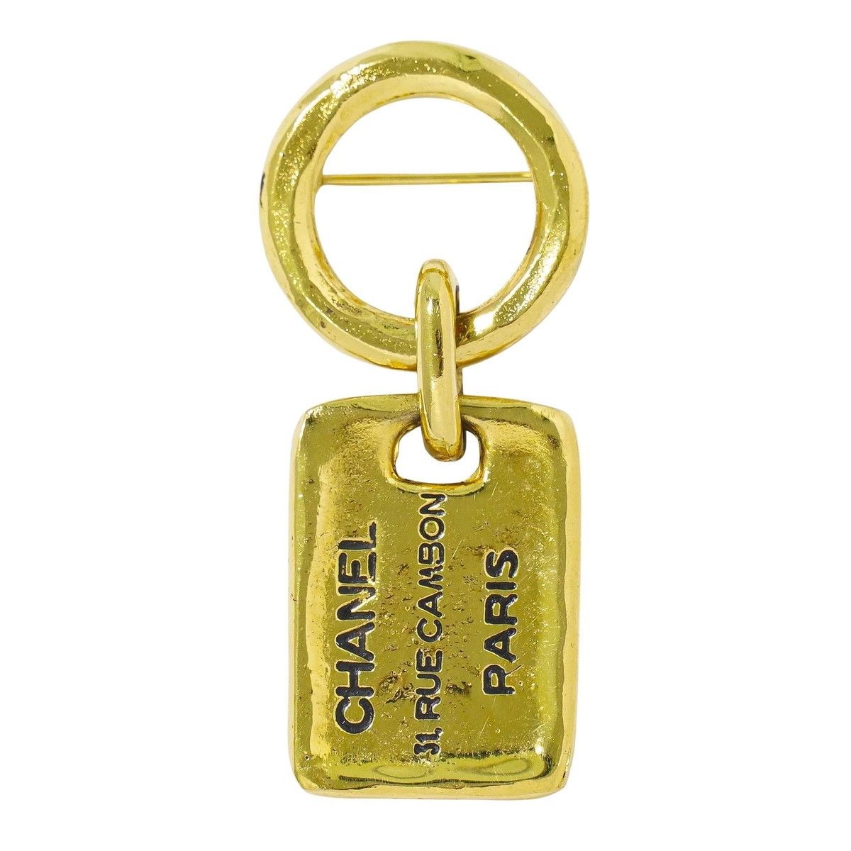 本物 シャネル CHANEL 31 ル カンボン プレート ブローチ GP ゴールド