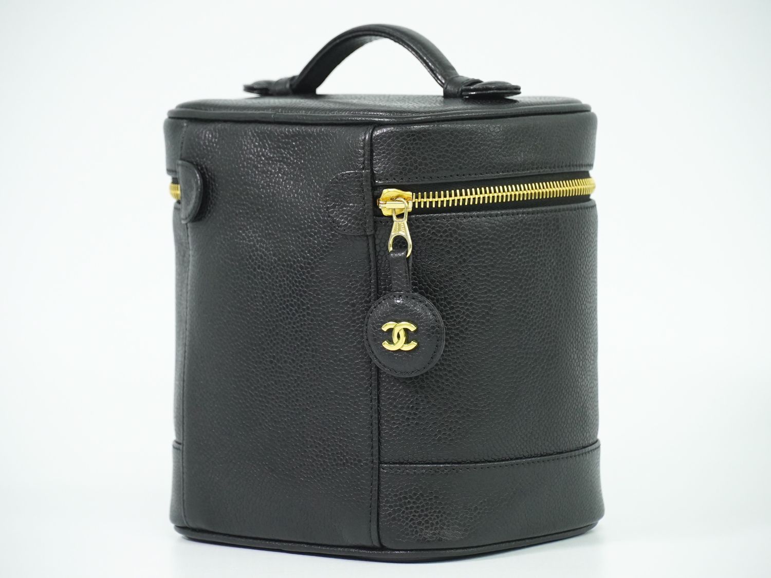 本物シャネル ココマーク キャビアスキン バニティ ハンド バッグ 本物 シャネル CHANEL ココマーク バニティバッグ ハンドバッグ コスメ