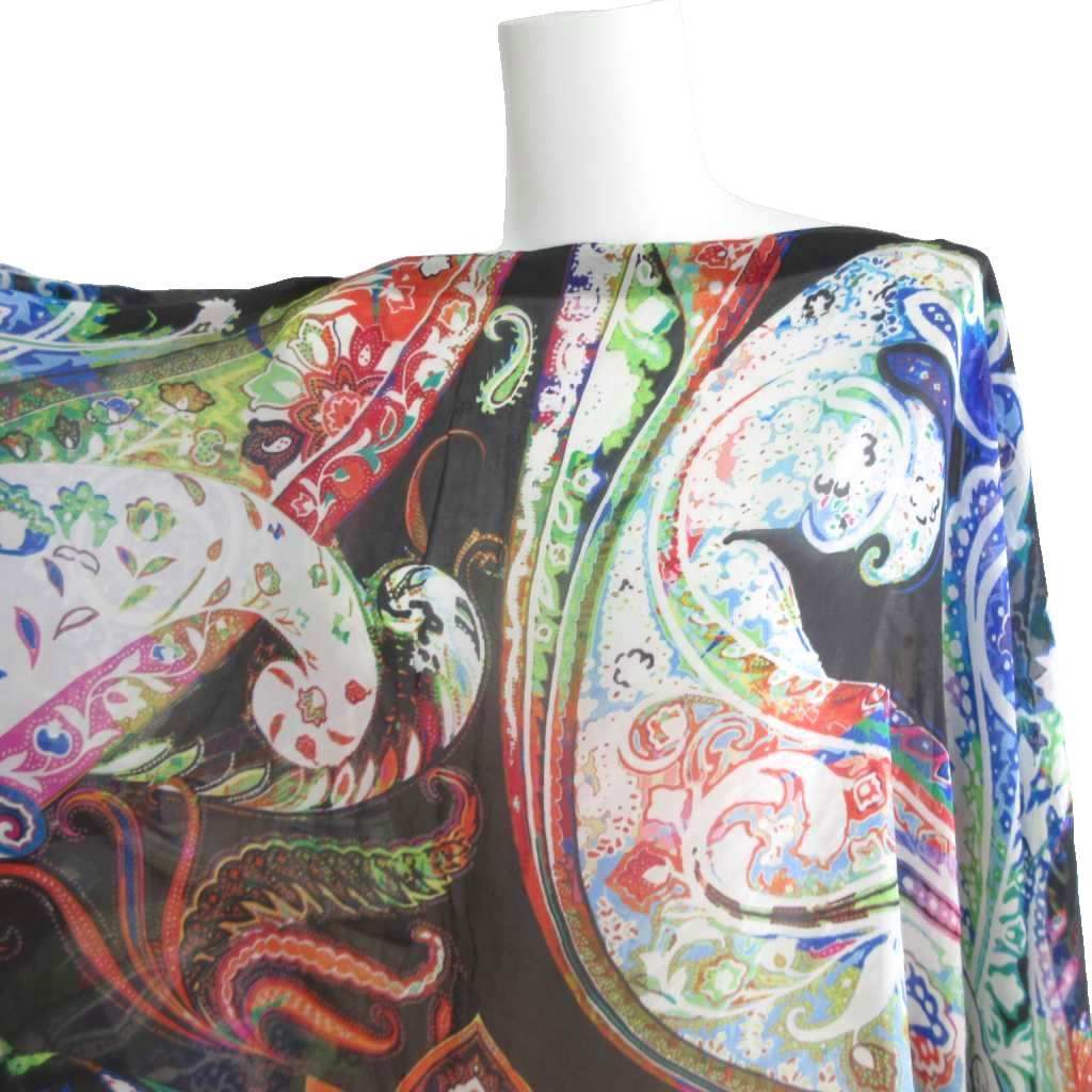 エトロ ETRO 美品 シルク100％ ペイズリー柄 チュニック ポンチョ 総柄