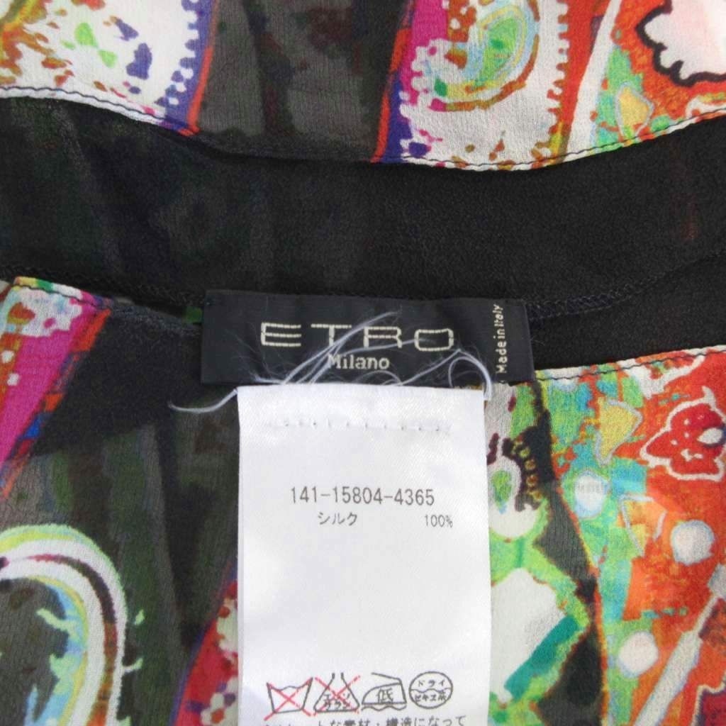【美品】ETRO エトロ シルク フリンジ ペイズリー チュニック エトロ ETRO 美品 シルク100％ ペイズリー柄 チュニック ポンチョ 総柄