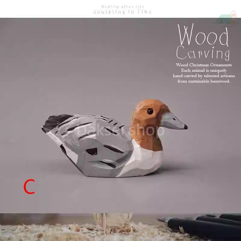 送料無料】木彫り 鴨 模型 一点物 職人手工芸 実木 コレクション