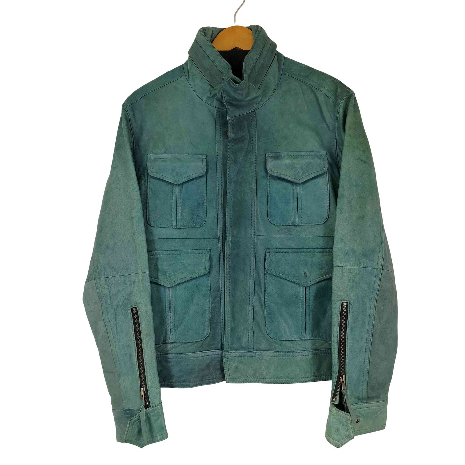 ハルフヘイローラスティーフューチャー haruf halo rusty future 羊革ジップアップレザージャケット メンズ JPN：L