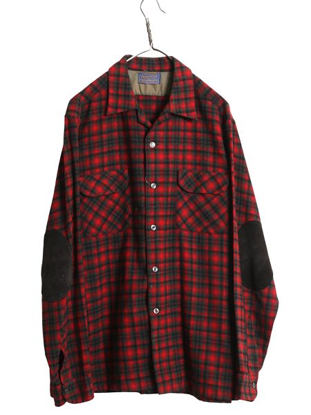 USA製 50s Pendleton オープンカラー 開襟ボードシャツ サイズM