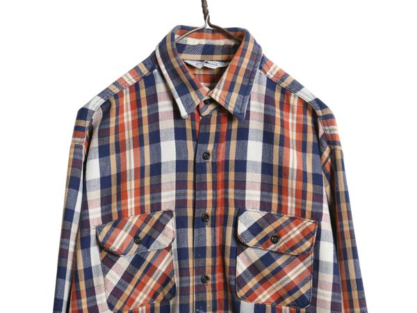 70s 80s USA製 ☆ ファイブブラザー チェック 長袖 ヘビー フランネル