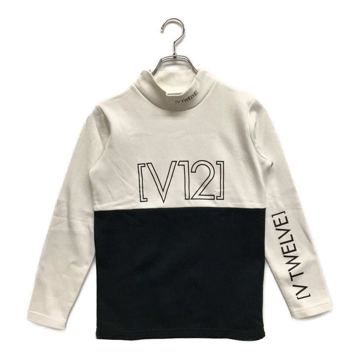 レディース ヴィ トゥエルヴ V 12 長袖シャツ 1 M 白 黒 モックネック 裏起毛