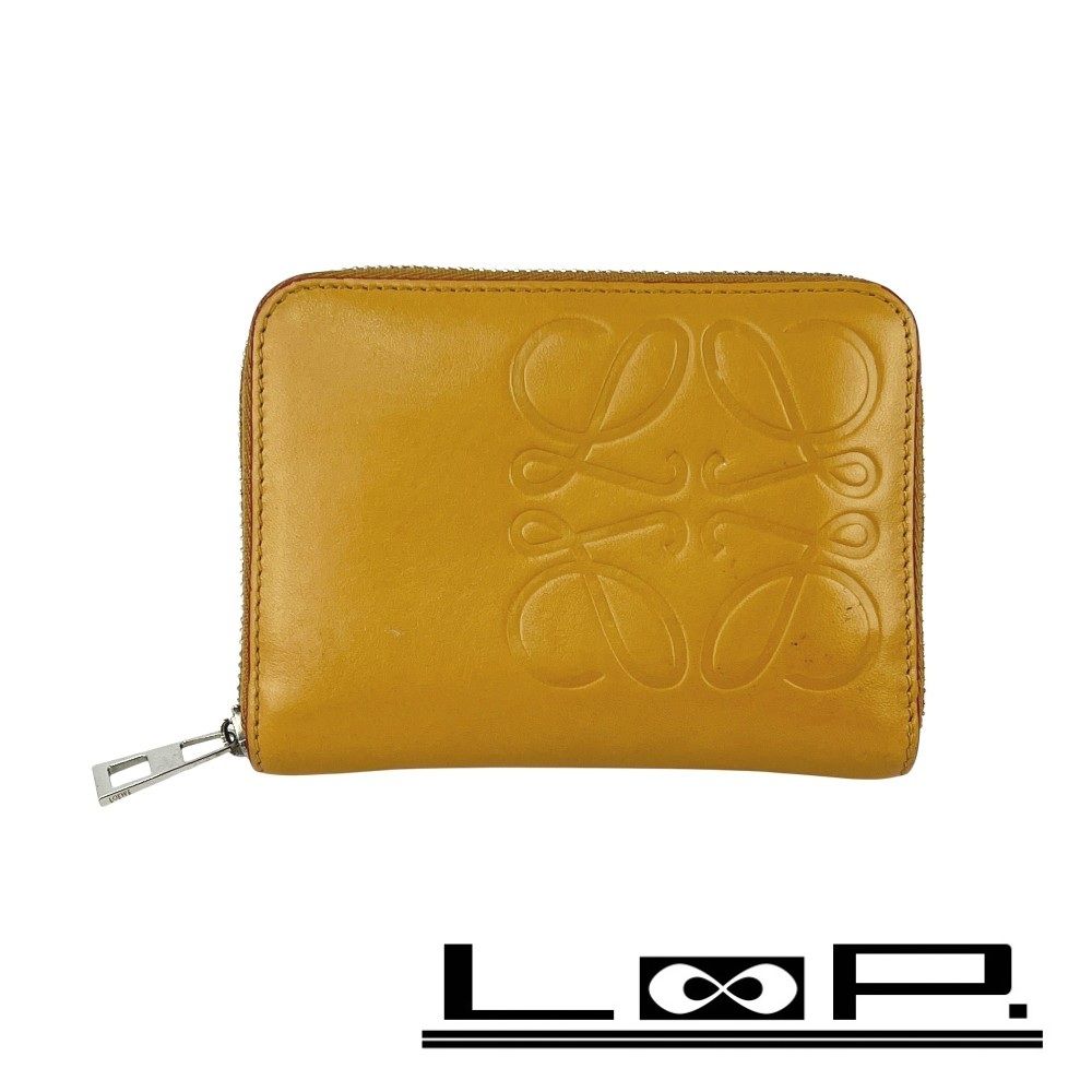 □中古□ ロエベ アナグラム 6 カード ジップ ウォレット コインケース
