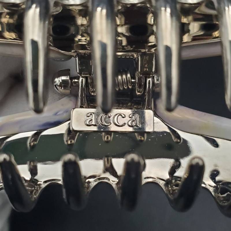 値下げアッカ　マーブルクリップ acca アッカ ヘアクリップ ヘアアクセサリー ロゴ マーブル Mサイズ