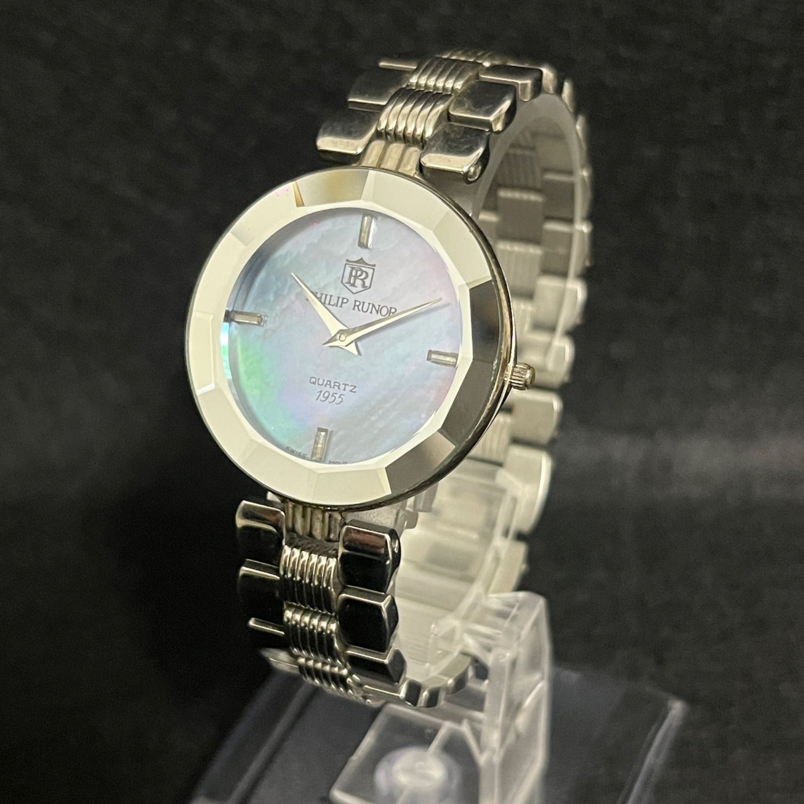 稼働品】PHILIP RUNOR 1955 腕時計 レディース クォーツ フィリップ 
