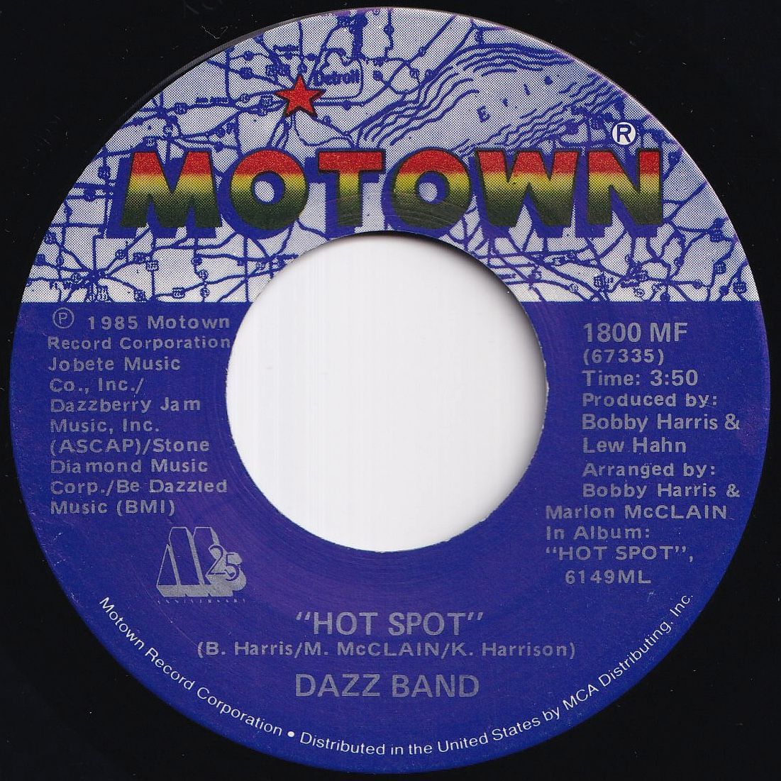 Dazz Band Hot Spot / I've Been Waiting Motown US 1800 MF 213120