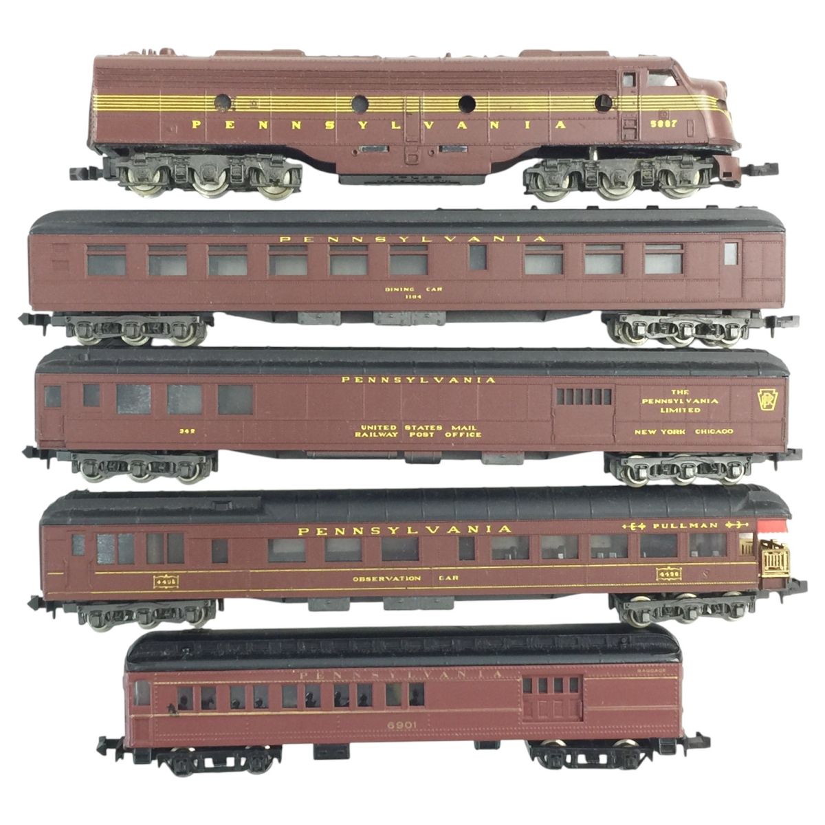 ATLAS ペンシルバニア鉄道 EMD E8 ディーゼル機関車 客車 5両セット N