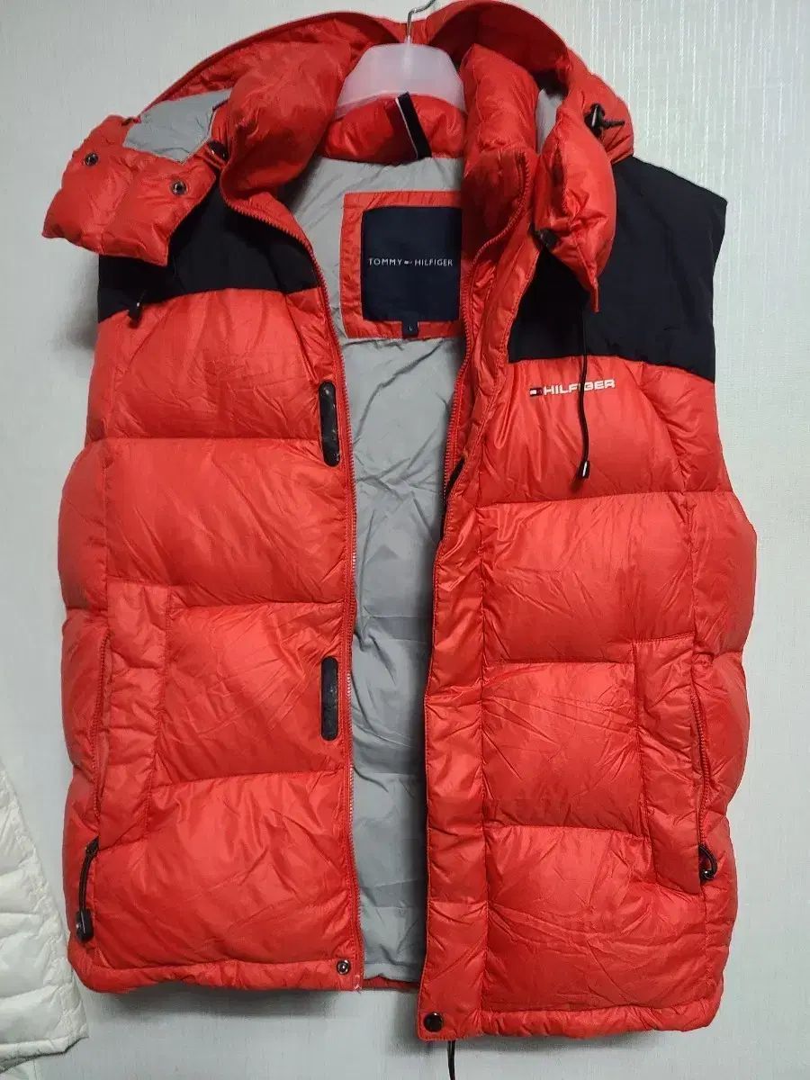 メンズ トミーヒルフィガー オレンジ ダウン ベスト TOMMY ダウン