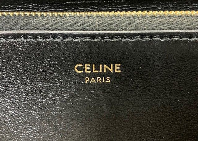 CELINE キルティング ブラック長財布 CELINE セリーヌ キルティング ラウンドファスナー ブラック レザー 長財布