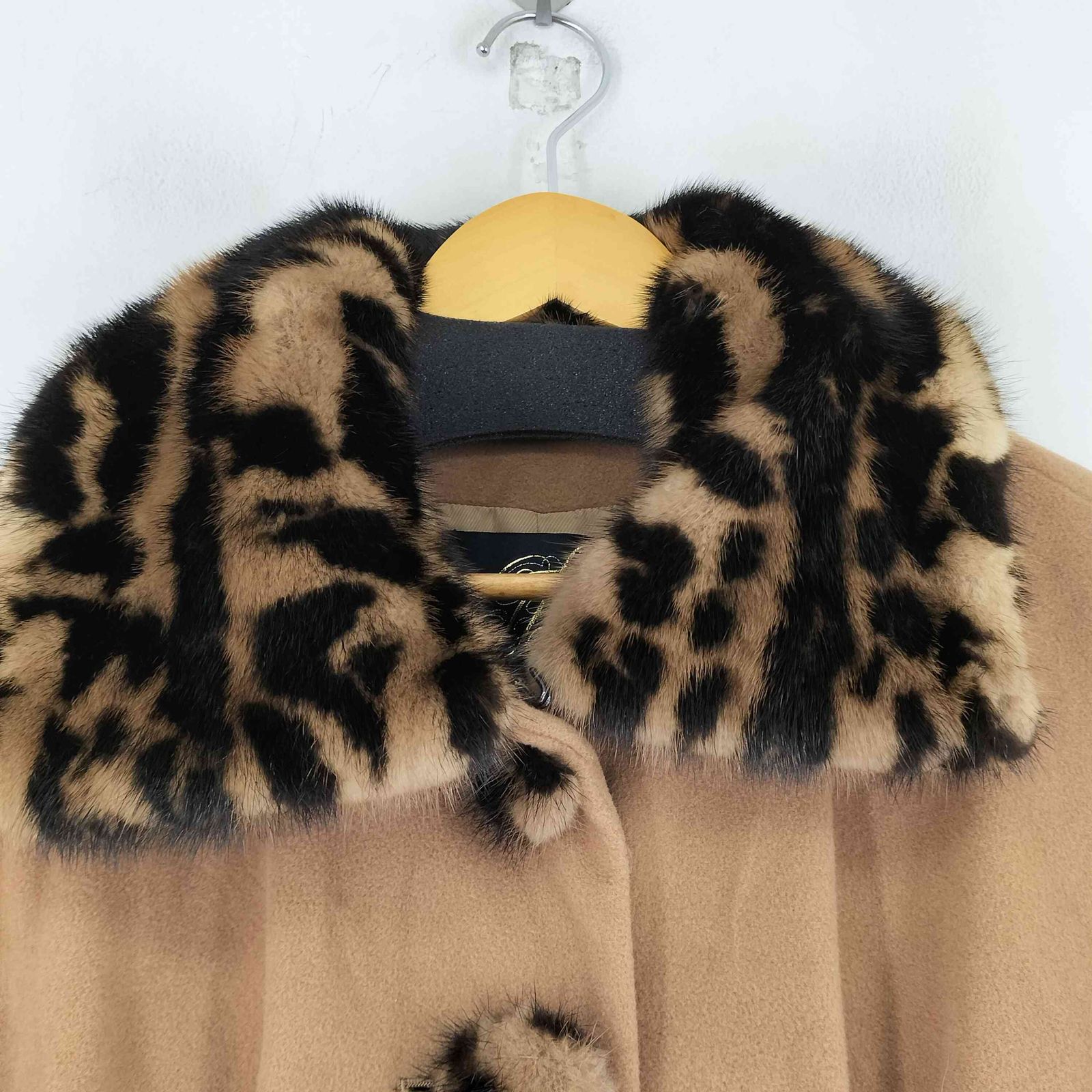 イタリヤ 伊太利屋 カシミア混 リアルファー付き ロングコート