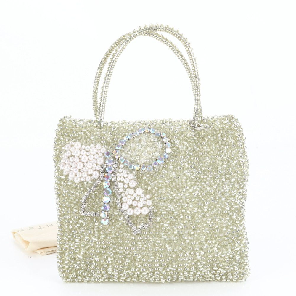 アンテプリマ　リボンバッグ　ラインストーン　ビジュー 美品 アンテプリマ ワイヤーバッグ ラインストーン ビジュー リボン